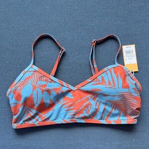 Kona Sol Tropical Leaf Bikini Top NWT